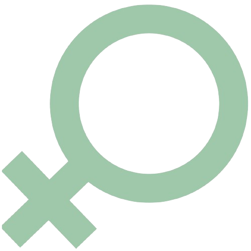 green woman icon that represents the woman owned design.