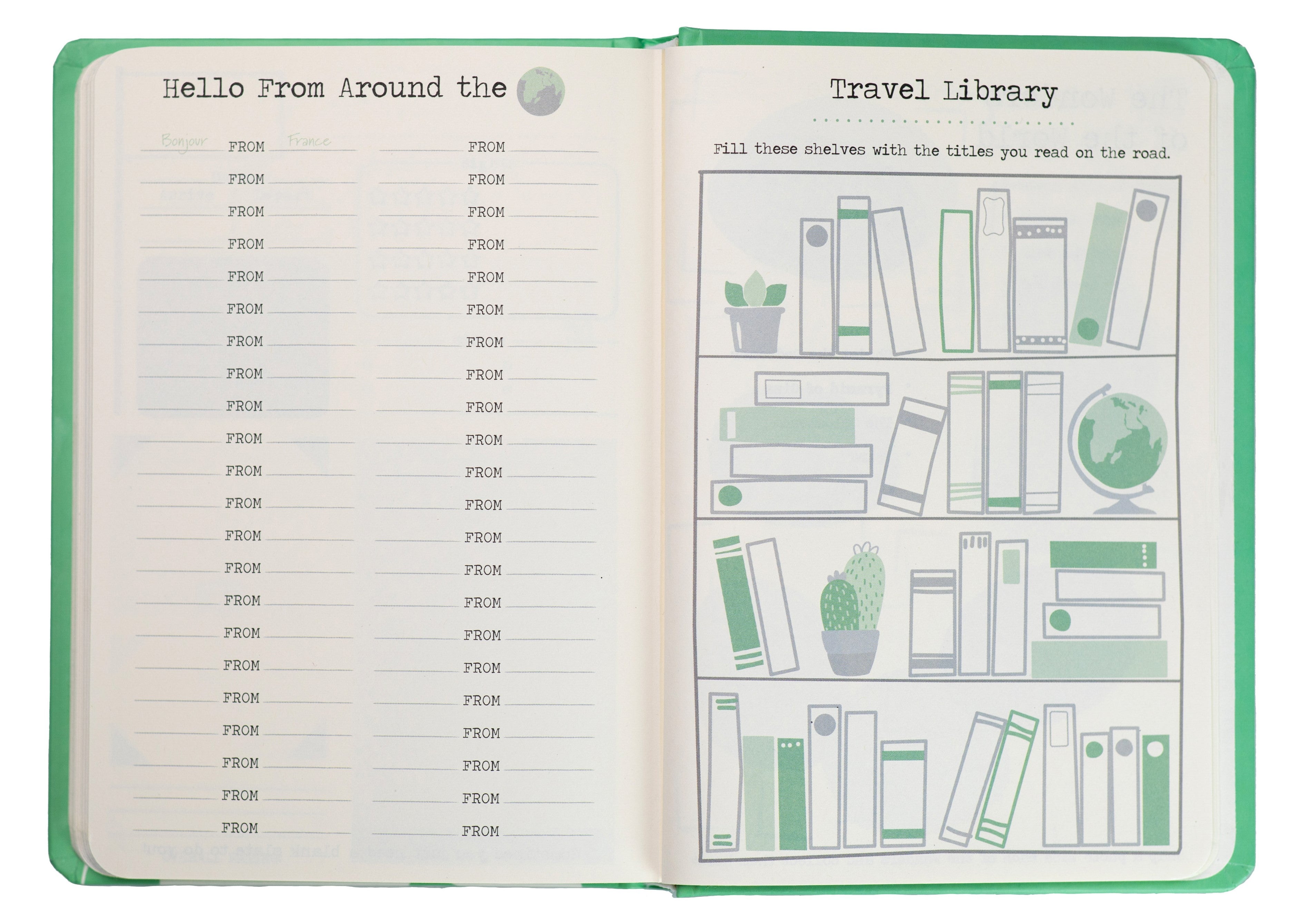 The Traveler's Playbook - world travel journal, Language and Travel Library Page